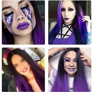 💜Black To Purple Ombré Wig💜